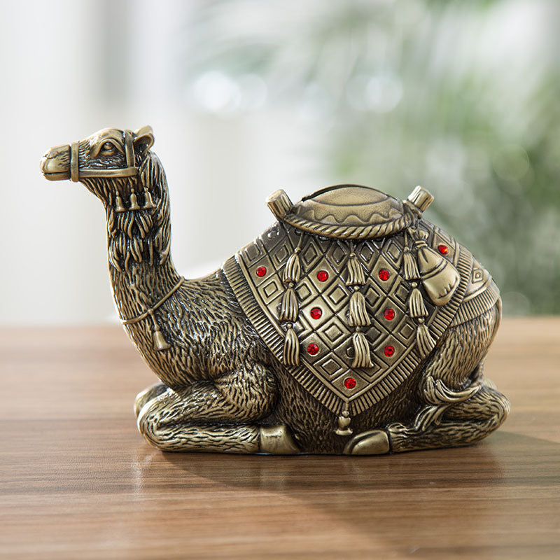 Desert Camel Piggy Bank Golden Handicraft Piggy Bank