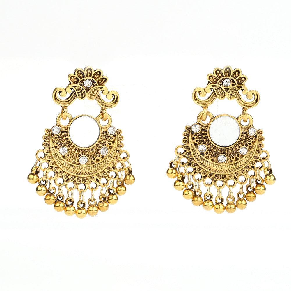 Bell Tassel Earrings Diamond Lens Earrings Vintage Earrings Bell Earrings Earrings