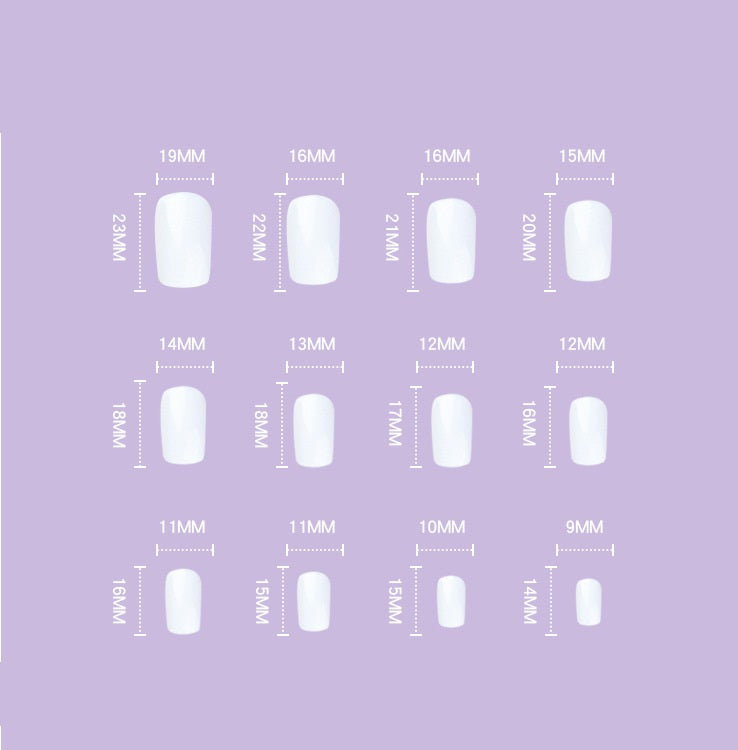 French Simplicity Short White Wear Finished Nail Beauty Fake Nails Nail Stickers Detachable