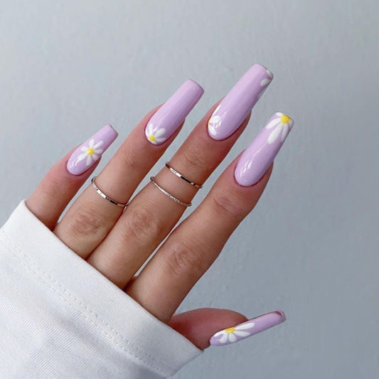 False Nail Pastoral Style Fake Nails Foreign Trade Cross Mirror Direct Supply Nail Stickers Nail Patch Wear Nail Finished Product